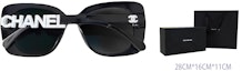 Shop CHANEL Unisex Oversized Square Sunglasses with Logo Cutout in Black. CH5422B