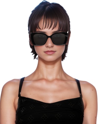 CHANEL Unisex Oversized Square Sunglasses with Logo Cutout in Black. CH5422B Details for CHANEL Unisex Oversized Square Sunglasses with Logo Cutout in Black. CH5422B
