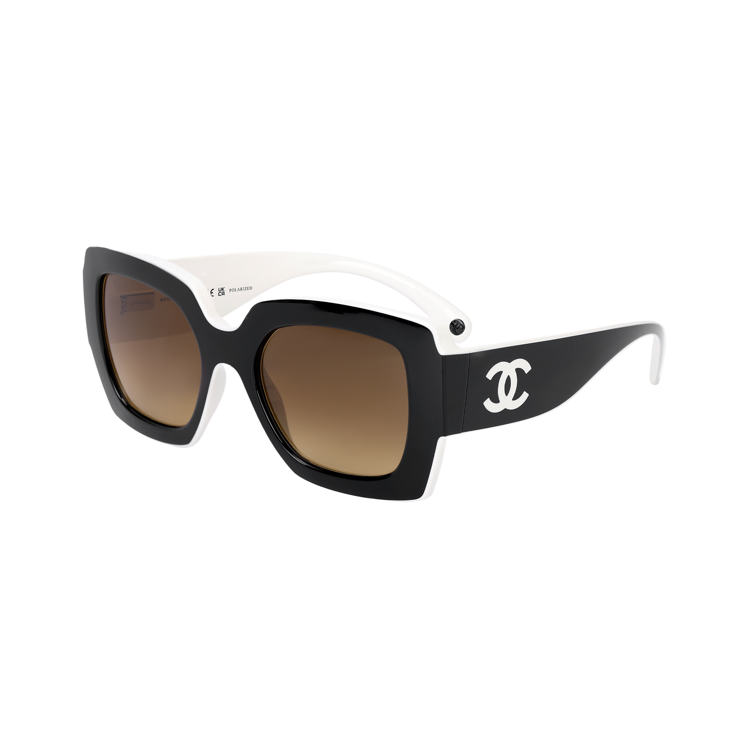 CHANEL Unisex Sunglasses Black with Two-Tone Irregular Design. CH6059-1656/M2