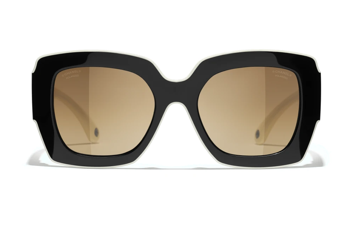 CHANEL Unisex Sunglasses Black with Two-Tone Irregular Design. CH6059-1656/M2 圖 4