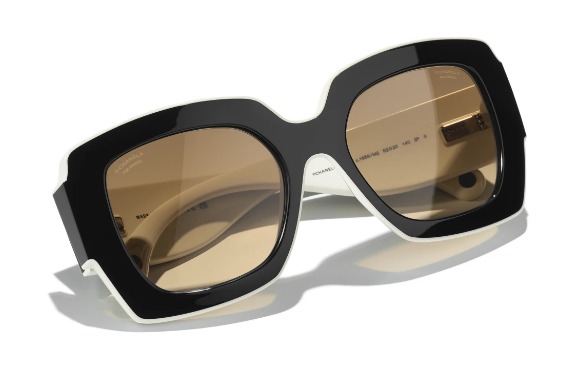 CHANEL Unisex Sunglasses Black with Two-Tone Irregular Design. CH6059-1656/M2 圖 6