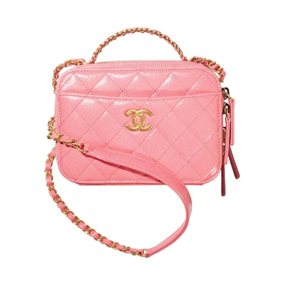 Chanel Vanity Case Bag Small 22S Calfskin Coral Pink