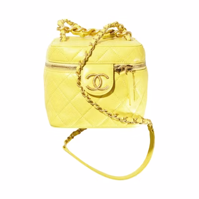 Chanel Vanity Case Small 22S Lambskin Yellow