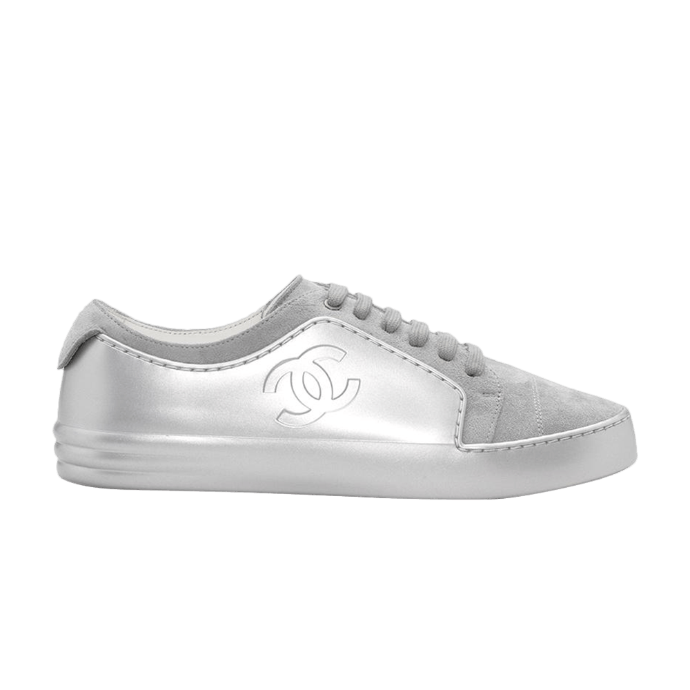 Chanel Velvet Low Sneaker 'Silver'