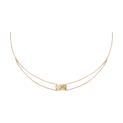 CHANEL Vintage K Gold Unisex Necklace for Couples J11360