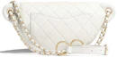 Order Bolso Riñonera Chanel Piel de Cordero Acolchado Blanco Oro/Plata tono.