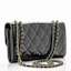 Order Chanel Dompet Rantai Eyelet Kulit Hitam Quilted