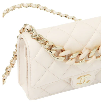 香奈兒淡米色鏈條錢包 Lookbook 香奈兒淡米色鏈條錢包