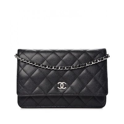 Chanel Wallet On Chain Quilted Caviar Black
