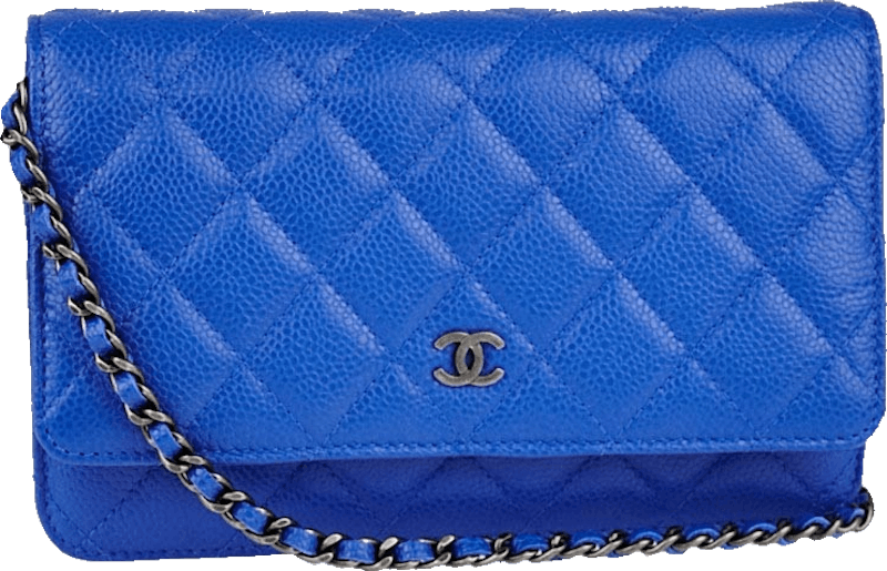 Chanel Wallet on Chain Quilted Caviar Ruthenium Blue