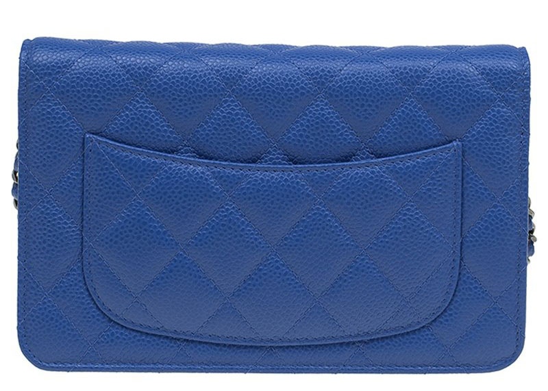 Chanel Wallet on Chain Quilted Caviar Ruthenium Blue 圖 2