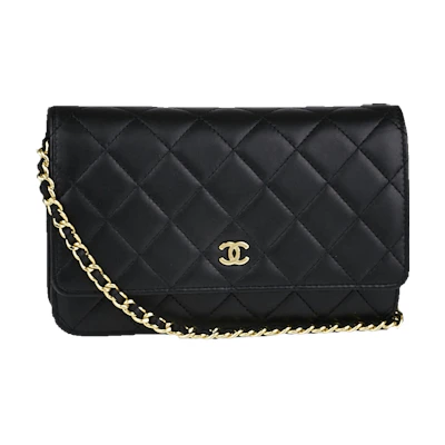 Chanel Wallet On Chain Quilted Lambskin Black