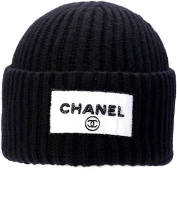 CHANEL Wool Knit Beanie Black 23K Sequin Letter Unisex Couple Design. AA9553-B13724-94305 Buy CHANEL Wool Knit Beanie Black 23K Sequin Letter Unisex Couple Design. AA9553-B13724-94305