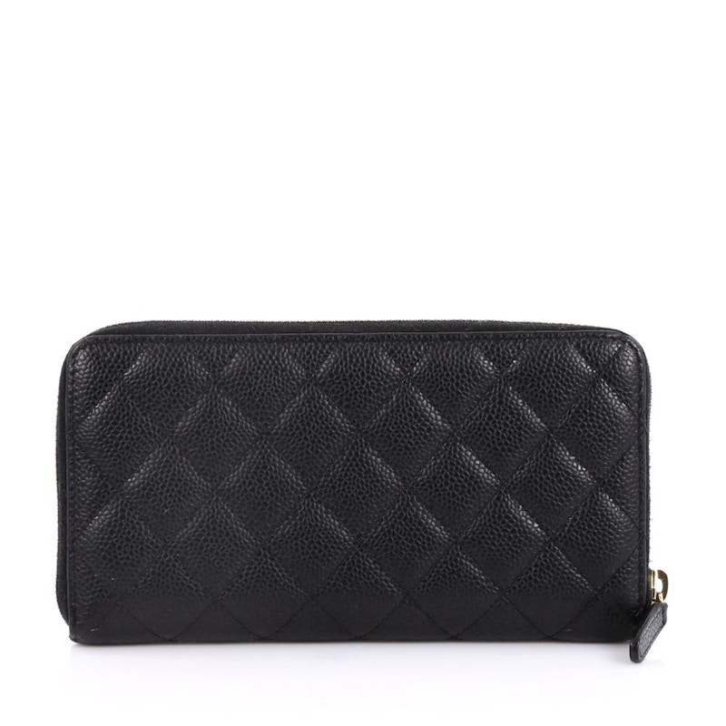 Chanel Zip Around Wallet Quilted Diamond Long Black 圖 2