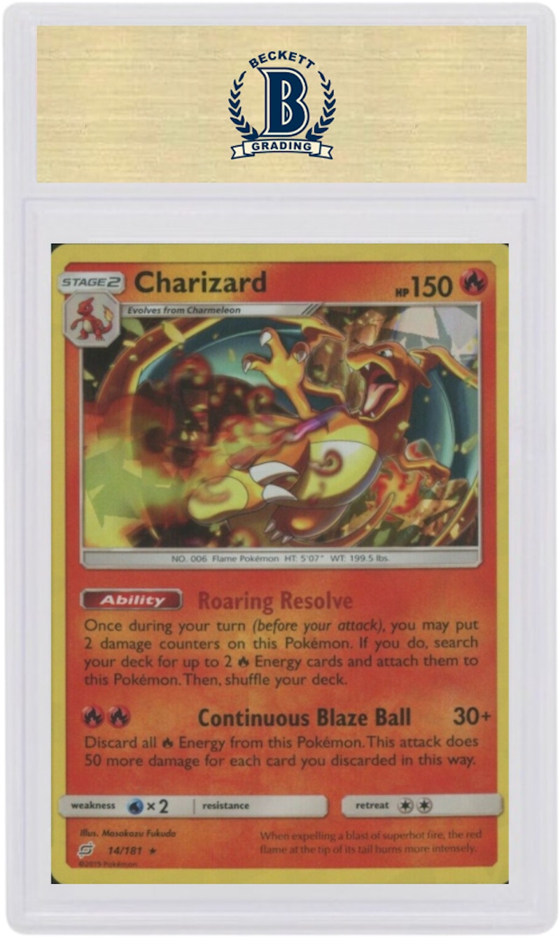 Order Charizard-Holo Cracked Ice 2019 Pokemon TCG Sun & Moon Team Up #14/181