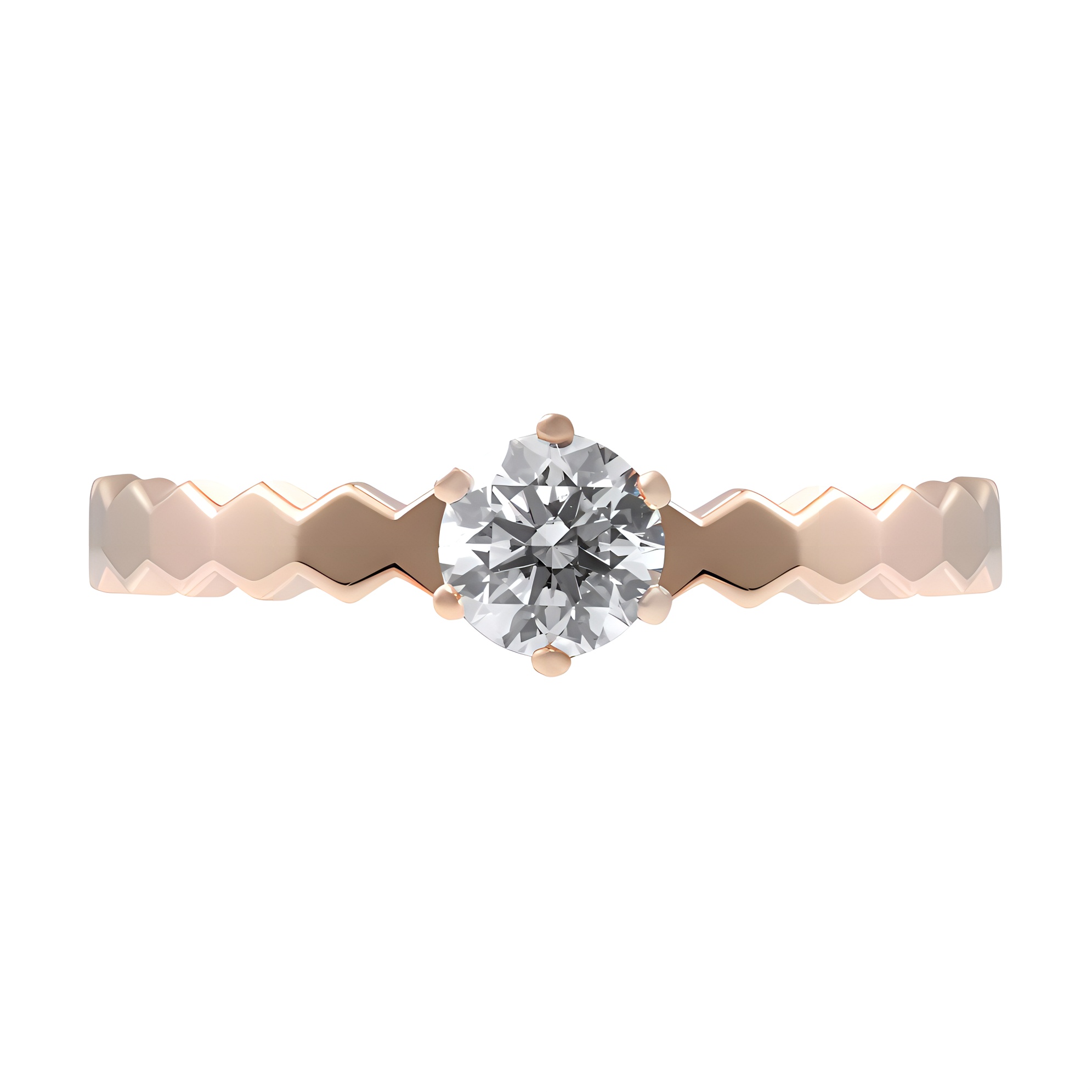 Chaumet Bee My Love Rose Gold Diamond Ring Unisex Couples Jewelry. J4NC004C