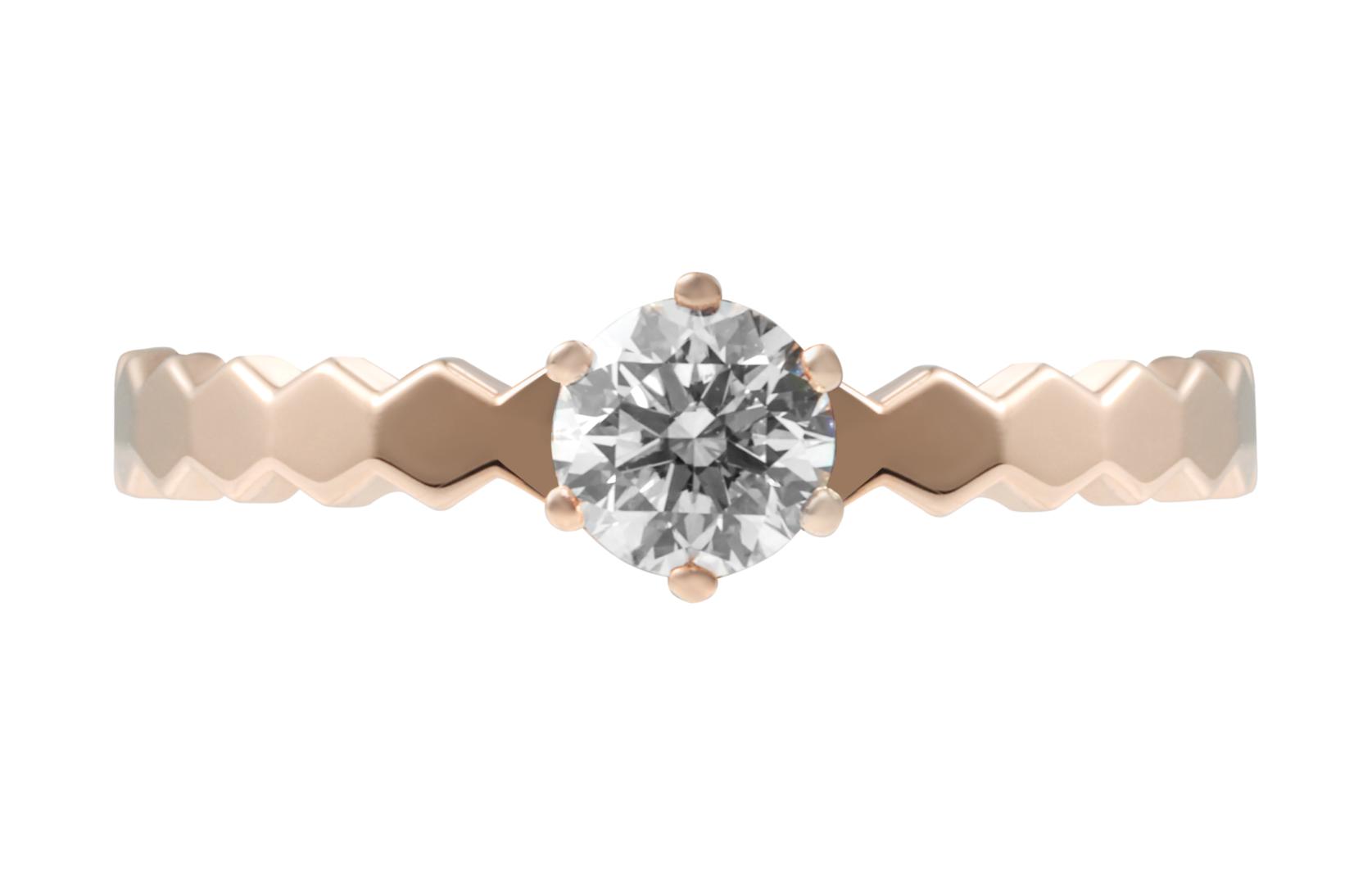 Order Cincin Chaumet Bee My Love Emas Rose Berlian Unisex Perhiasan Pasangan. J4NC004C