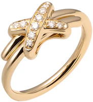 Lookbook Chaumet Jeux de Liens 大型鑽石粉金戒指 情侶戒指 男女適用 81239