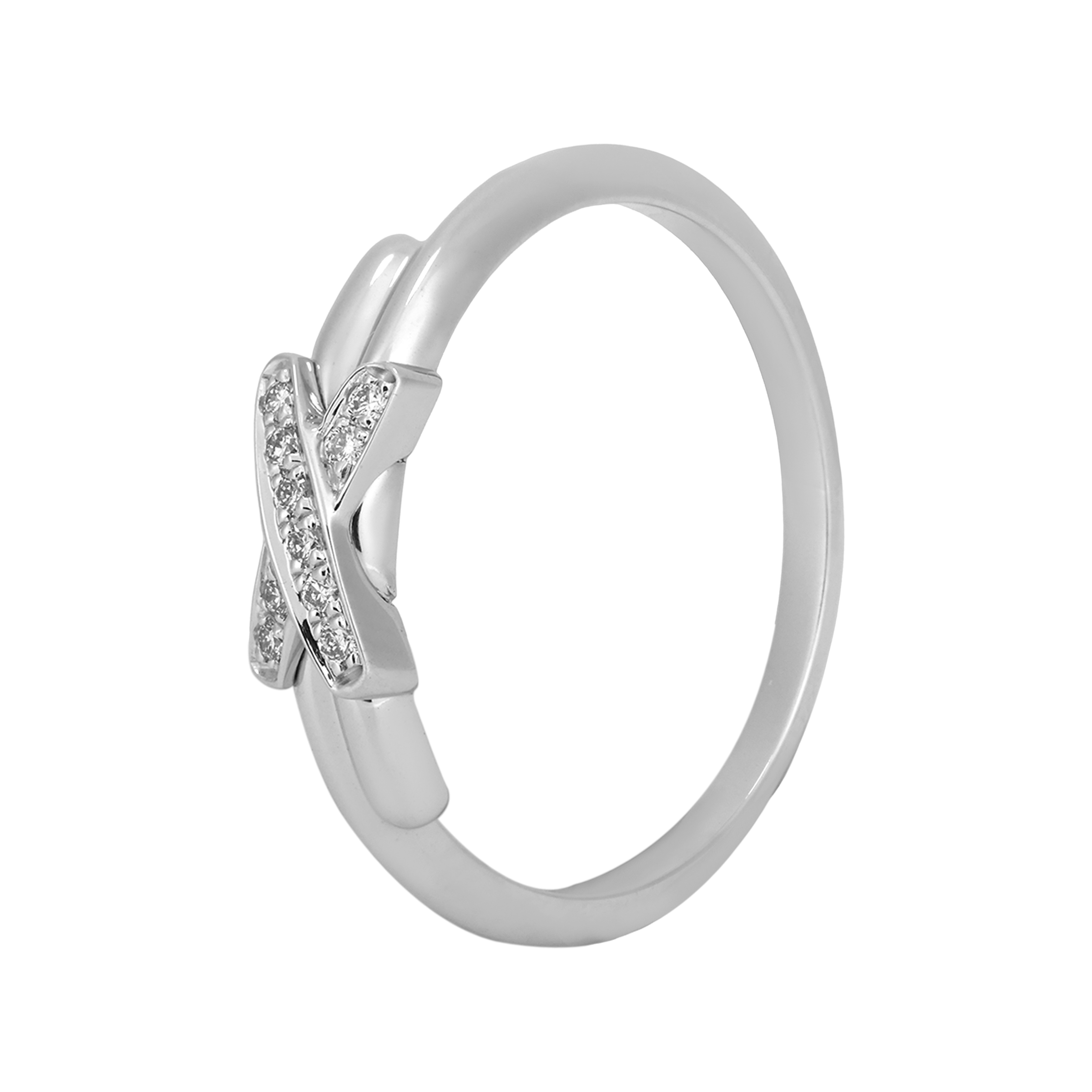 Chaumet Jeux de Liens Small Ring 18K White Gold Unisex Couple Design 082217
