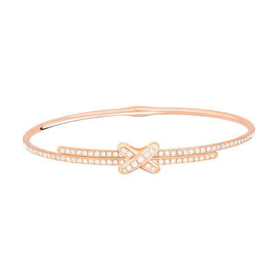 Chaumet Liens 18K Rose Gold Diamond Bracelet Unisex Classic Logo Design. 082180