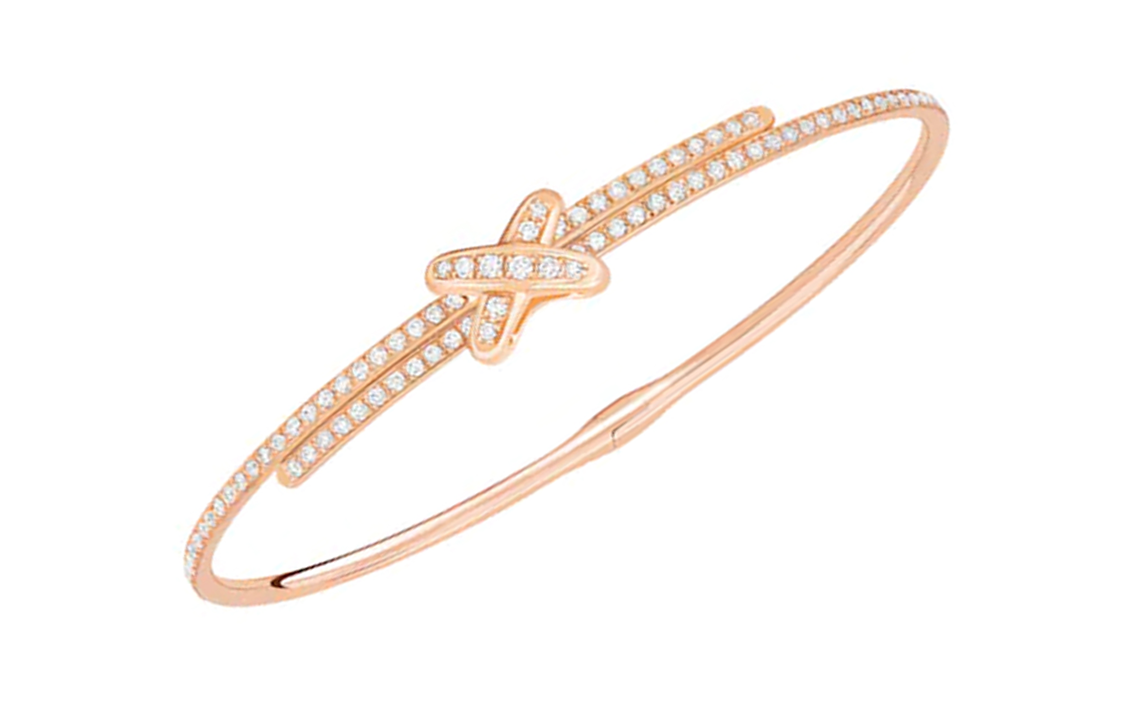 Shop Gelang Chaumet Liens Emas Rose 18K Berlian Unisex Desain Logo Klasik. 82180