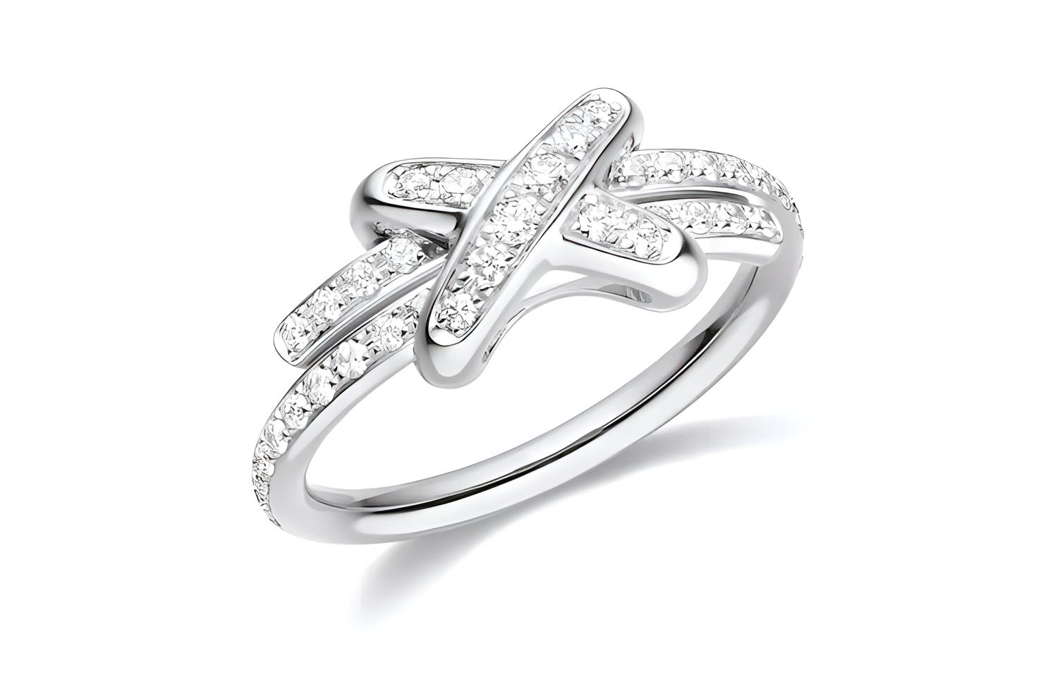 Chaumet Paris Large Full Diamond Ring Unisex Couple Design. 081293