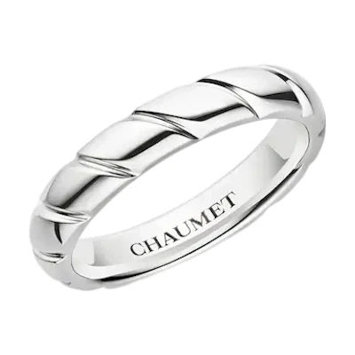 Chaumet TORSADE Platinum Ring with Logo Detail for Men. 095903