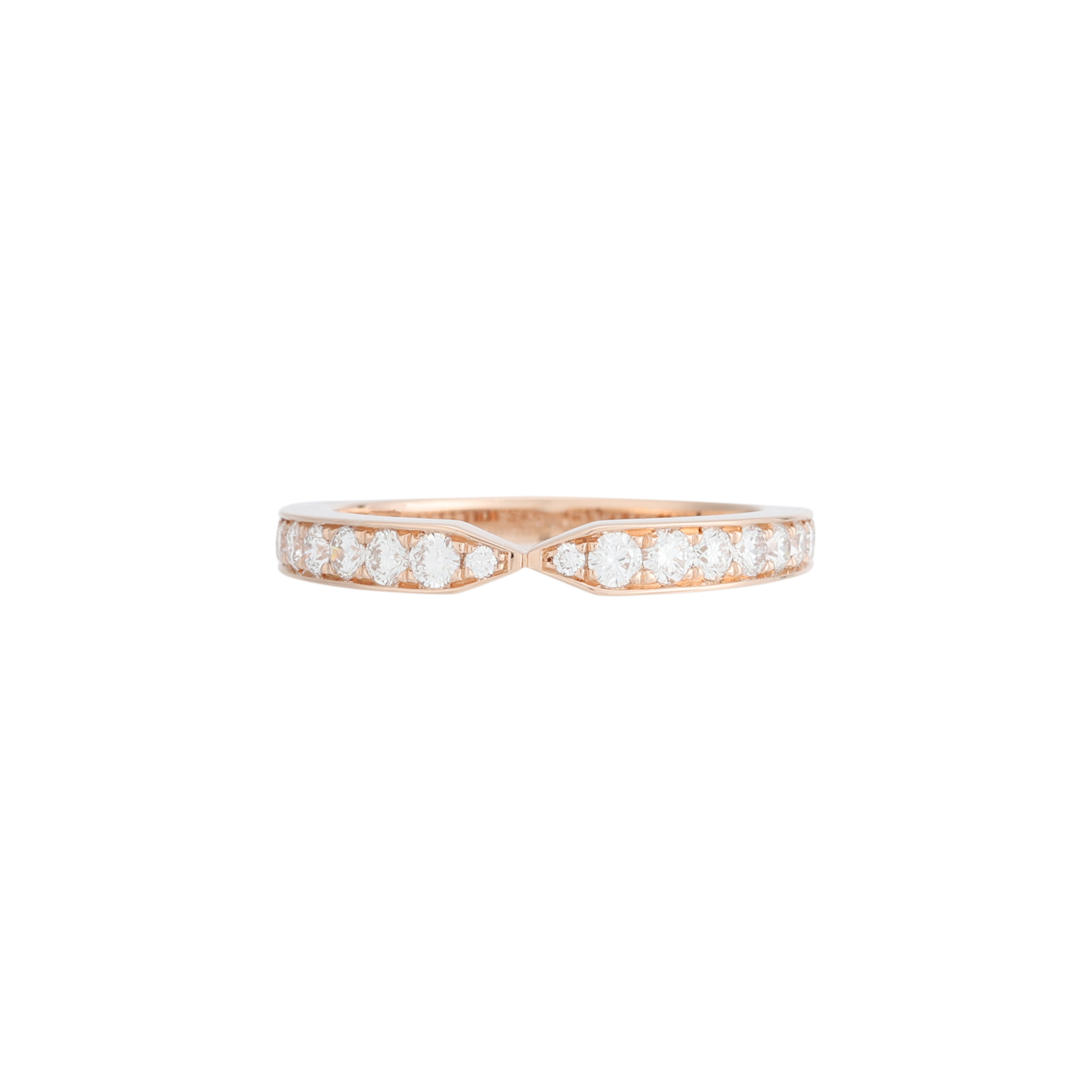 Chaumet Triomphe de Chaumet Rose Gold Diamond Half Band Ring Unisex Couples' Design 083145