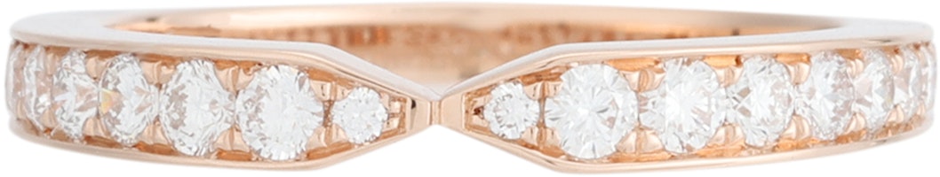 Chaumet Triomphe de Chaumet Rose Gold Diamond Half Band Ring Unisex Couples' Design 083145 Chaumet Triomphe de Chaumet Rose Gold Diamond Half Band Ring Unisex Couples' Design 083145