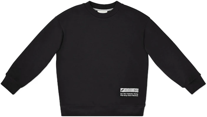 儿童 Fendi SS22 Fendiness 标志印花针织圆领卫衣 黑色 JUH0375V0F0GME Order 儿童 Fendi SS22 Fendiness 标志印花针织圆领卫衣 黑色 JUH0375V0F0GME