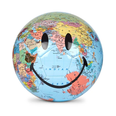 Chinatown Market x Smiley Globe Print Soccer Ball