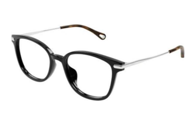Chloe  Black Irregular Optical Glasses with Side Logo Acetate Frame. CH0219OA001