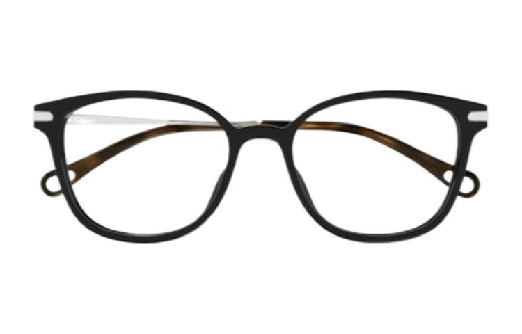 Lookbook Chloe 黑色不規則光學眼鏡 側邊Logo醋酸纖維框架 CH0219OA001