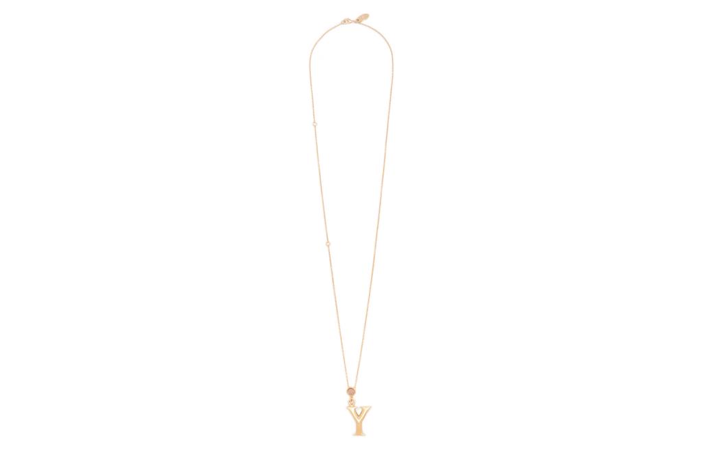 Chloe Alphabet Y Pendant Necklace Unisex Couple Design - Gold. CHC23SFO5YPIN-9DA