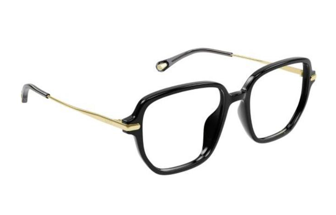 Shop Chloe 男士時尚黑色方形金屬太陽眼鏡 - 潮流設計 CH0218OA001