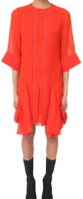 Chloe Chloé Gaun Midi Lapis Lengan Pendek Sutera Merah. CHC19SRO83001677 Order Chloe Chloé Gaun Midi Lapis Lengan Pendek Sutera Merah. CHC19SRO83001677