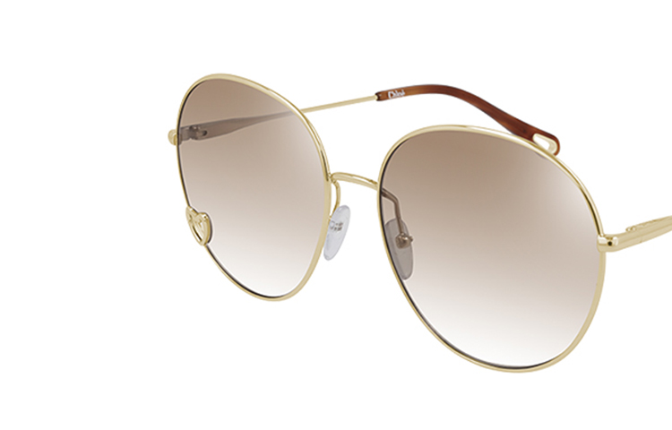 Lookbook 끌로에 컷아웃 메탈 프레임 불규칙 선글라스 유니섹스 커플 디자인. CH0027S