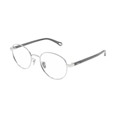 Chloe Silver Round Metal Optical Glasses for Men with Engraved Lettering. CH0216OA003