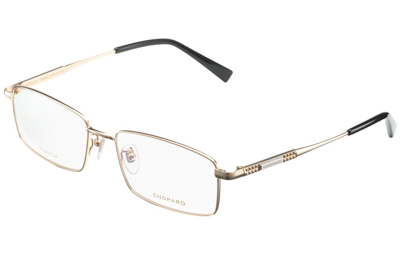 Chopard  Square Titanium Optical Frame with Diamond Laser Pattern Design. VCHL11J0300
