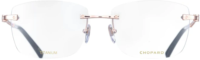 Shop Chopard Titanium Rimless Square Optical Glasses with Textured Design. VCHL47J08FC