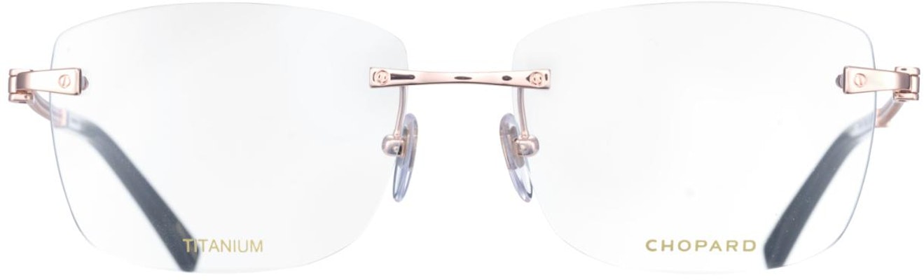 ショパール チタン製リムレススクエア眼鏡 テクスチャーデザイン付き。 VCHL47J08FC Shop ショパール チタン製リムレススクエア眼鏡 テクスチャーデザイン付き。 VCHL47J08FC