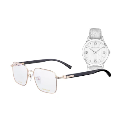 Chopard Asian Edition Gold Frame Black Buffalo Horn Titanium Optical Glasses VCHL38J
