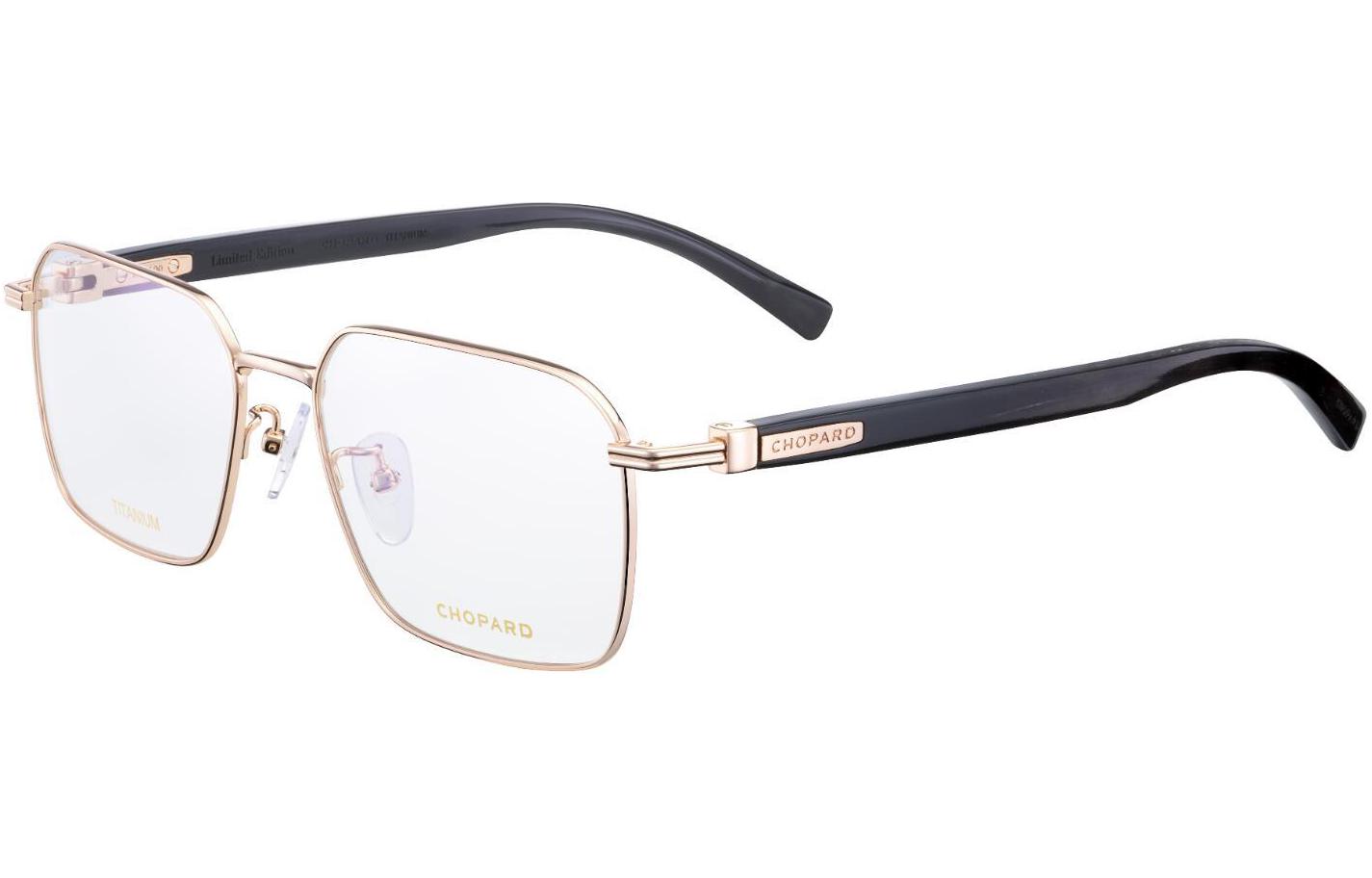 Lookbook Chopard Edición Asiática Gafas Ópticas Oro Marco Negro Cuerno Búfalo Titanio VCHL38J