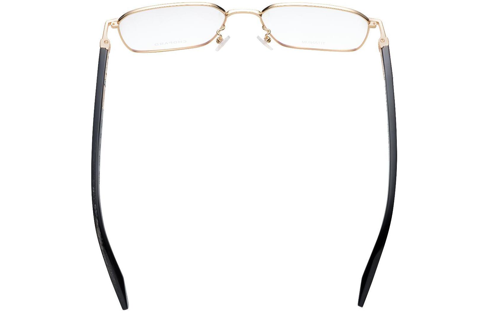 Sizing Chopard Edición Asiática Gafas Ópticas Oro Marco Negro Cuerno Búfalo Titanio VCHL38J
