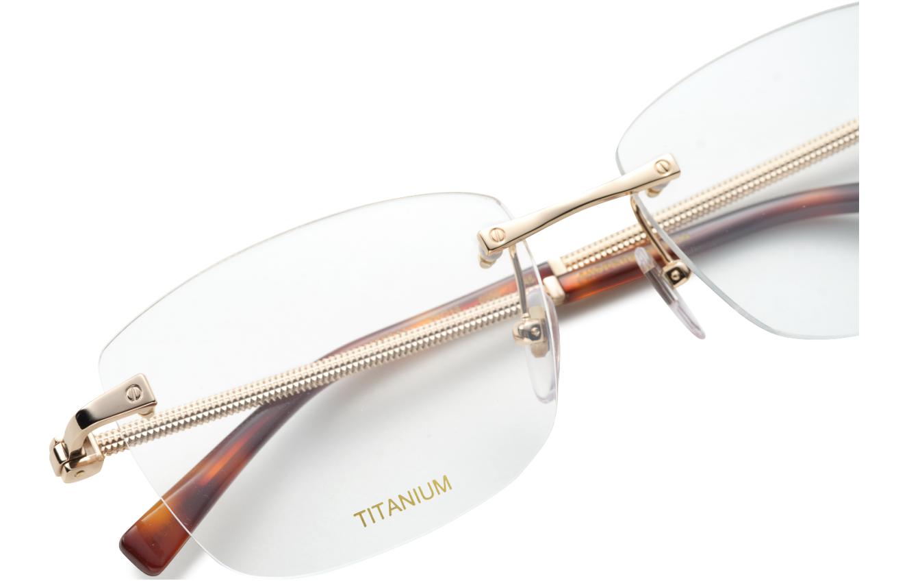 Sizing Chopard Gafas Ópticas Clásicas Sin Montura Titanio - Oro, Ligeras, Japonesas. VCHL47J0300