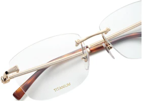 Sizing Kacamata Optik Titanium Rimless Chopard Classic - Emas, Ringan, Jepang. VCHL47J0300