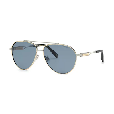 Chopard Gold Metal Pilot Style Sunglasses for Men with Decorative Temples. SCHG63340P