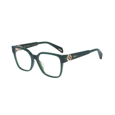 CHOPARD Green Unisex Irregular Plastic Optical Glasses Frames with Logo. VCH324S