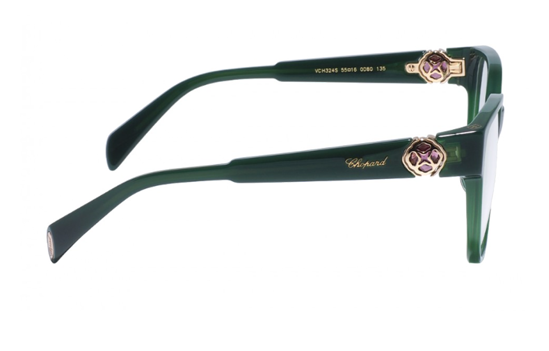 Shop CHOPARD Kacamata Optik Plastik Hijau Unisex dengan Logo. VCH324S