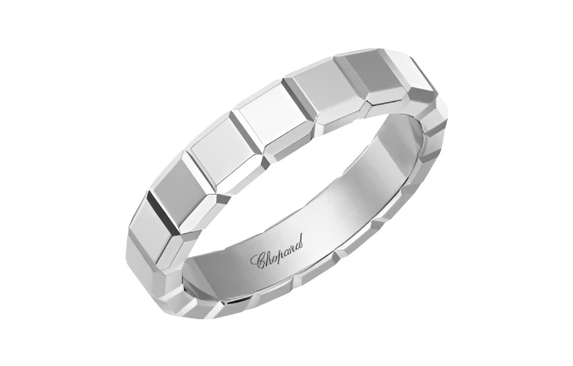 Chopard ICE CUBE 18K Gold Ring Unisex Couple Design White. 829834-1001